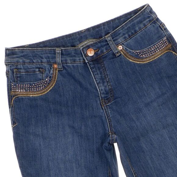 Christopher & Banks Signature Slimming Ankle Jeans Size 4 Blue Stretch 29 x 26.5 - Picture 2 of 10